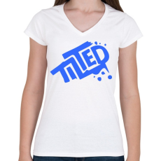 PRINTFASHION Fortnite - TILTED - Női V-nyakú póló - Fehér