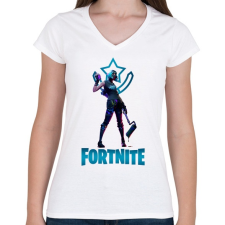 PRINTFASHION Fortnite: Tilted Teknique - Női V-nyakú póló - Fehér női póló