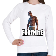 PRINTFASHION Fortnite- Travis Scott - Női pulóver - Fehér női pulóver, kardigán