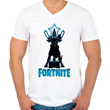 PRINTFASHION Fortnite: Ultima Knight - Férfi V-nyakú póló - Fehér férfi póló