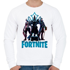 PRINTFASHION Fortnite: X-Lord, Ultima Knight, Y0ND3R - Férfi pulóver - Fehér