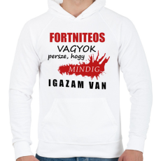 PRINTFASHION Fortniteos vagyok... - Férfi kapucnis pulóver - Fehér