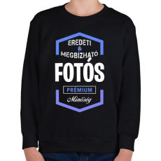 PRINTFASHION Fotós prémium minőség - Gyerek pulóver - Fekete