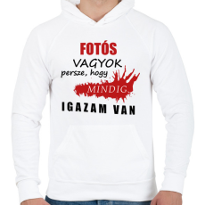 PRINTFASHION Fotós vagyok... - Férfi kapucnis pulóver - Fehér