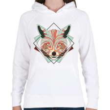 PRINTFASHION Fox art - Női kapucnis pulóver - Fehér női pulóver, kardigán