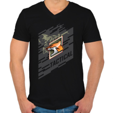 PRINTFASHION Fox Special - Férfi V-nyakú póló - Fekete férfi póló
