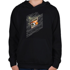 PRINTFASHION Fox Special - Gyerek kapucnis pulóver - Fekete gyerek pulóver, kardigán