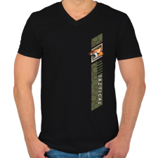PRINTFASHION Fox Tactical - Férfi V-nyakú póló - Fekete férfi póló