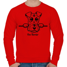 PRINTFASHION Fox Terrier - Férfi pulóver - Piros