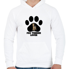 PRINTFASHION Fox Terrier Lover - Férfi kapucnis pulóver - Fehér férfi pulóver, kardigán