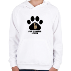 PRINTFASHION Fox Terrier Lover - Gyerek kapucnis pulóver - Fehér
