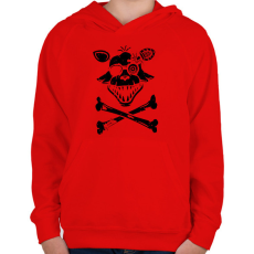 PRINTFASHION Foxy logó - Gyerek kapucnis pulóver - Piros