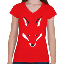 PRINTFASHION Foxy shape - Női V-nyakú póló - Piros női póló