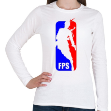 PRINTFASHION FPS-NBA - Női hosszú ujjú póló - Fehér