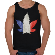 PRINTFASHION france ganja - Férfi atléta - Fekete atléta, trikó