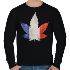 PRINTFASHION france ganja - Férfi pulóver - Fekete