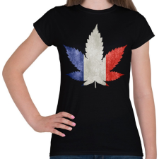 PRINTFASHION france ganja - Női póló - Fekete női póló