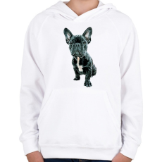 PRINTFASHION Francia buldog - Gyerek kapucnis pulóver - Fehér