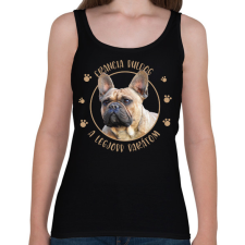 PRINTFASHION Francia buldog - Legjobb barát - Női atléta - Fekete női trikó