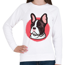 PRINTFASHION Francia bull - Női pulóver - Fehér