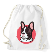 PRINTFASHION Francia bull - Sportzsák, Tornazsák - Fehér tornazsák