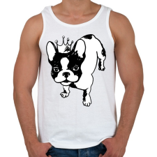 PRINTFASHION Francia bulldog  - Férfi atléta - Fehér atléta, trikó