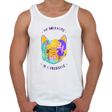 PRINTFASHION Francia Bulldog - Férfi atléta - Fehér