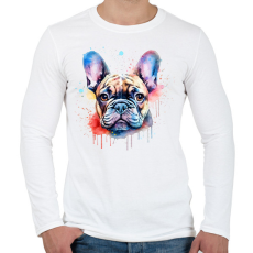 PRINTFASHION Francia bulldog - Férfi hosszú ujjú póló - Fehér