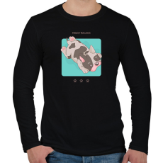 PRINTFASHION Francia Bulldog - Férfi hosszú ujjú póló - Fekete