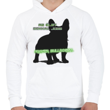 PRINTFASHION Francia bulldog - Férfi kapucnis pulóver - Fehér férfi pulóver, kardigán