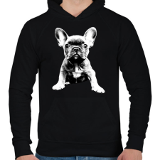 PRINTFASHION Francia Bulldog - Férfi kapucnis pulóver - Fekete férfi pulóver, kardigán