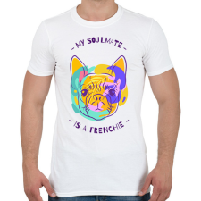 PRINTFASHION Francia Bulldog - Férfi póló - Fehér férfi póló