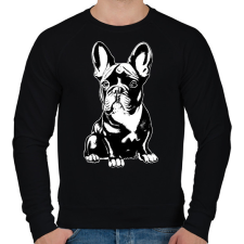 PRINTFASHION Francia bulldog - Férfi pulóver - Fekete férfi pulóver, kardigán