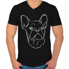 PRINTFASHION Francia bulldog - Férfi V-nyakú póló - Fekete