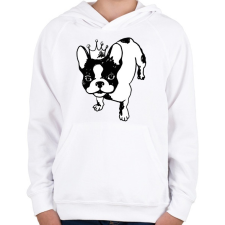PRINTFASHION Francia bulldog - Gyerek kapucnis pulóver - Fehér gyerek pulóver, kardigán