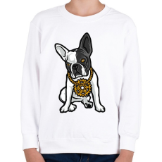 PRINTFASHION Francia bulldog - Gyerek pulóver - Fehér