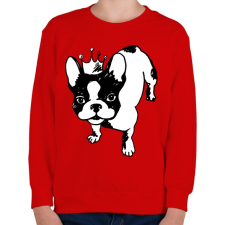 PRINTFASHION Francia bulldog  - Gyerek pulóver - Piros gyerek pulóver, kardigán