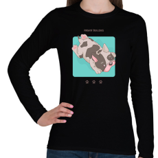 PRINTFASHION Francia Bulldog - Női hosszú ujjú póló - Fekete