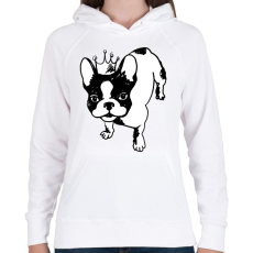 PRINTFASHION Francia bulldog  - Női kapucnis pulóver - Fehér