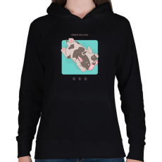 PRINTFASHION Francia Bulldog - Női kapucnis pulóver - Fekete