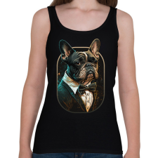 PRINTFASHION Francia Bulldog öltönyben - Női atléta - Fekete női trikó