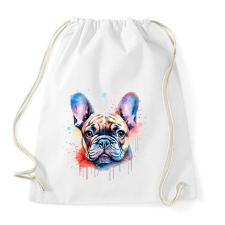 PRINTFASHION Francia bulldog - Sportzsák, Tornazsák - Fehér tornazsák