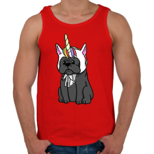 PRINTFASHION Francia bulldog unikornis - Férfi atléta - Piros atléta, trikó