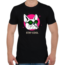 PRINTFASHION Francia Bulldog Weed - Férfi póló - Fekete férfi póló