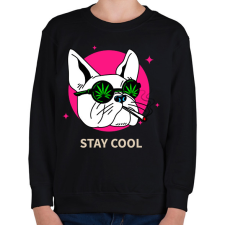 PRINTFASHION Francia Bulldog Weed - Gyerek pulóver - Fekete gyerek pulóver, kardigán