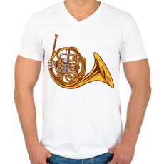 PRINTFASHION Francia kürt - Férfi V-nyakú póló - Fehér