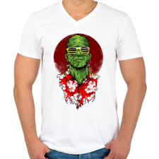 PRINTFASHION Frank nyaral - Férfi V-nyakú póló - Fehér férfi póló