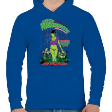 PRINTFASHION Frankenstein menyasszonya - Férfi kapucnis pulóver - Királykék