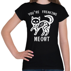 PRINTFASHION Freaking meowt - Női póló - Fekete