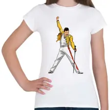 PRINTFASHION Freddie Mercury  - Női póló - Fehér női póló